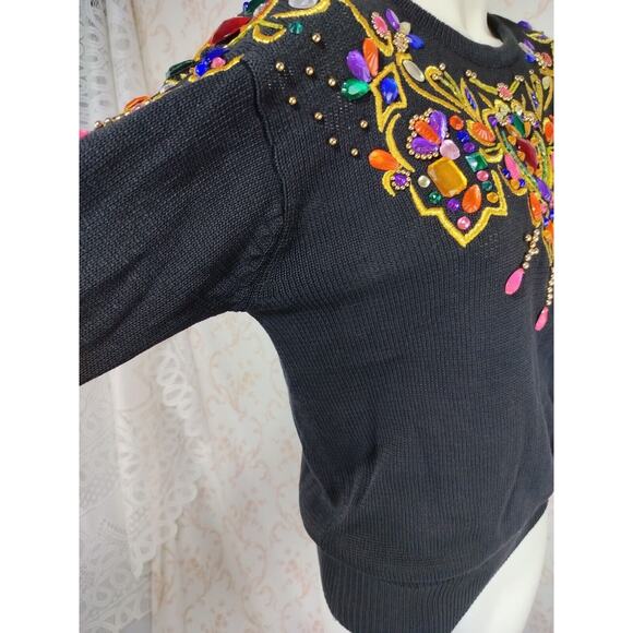 VTG Lindsey Blake Embellished Sweater Wm S - Picture 6 of 13
